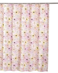 Sava Fabric Shower Curtain With Floral Print, Pink *Free Shipping*