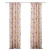 Sava Fabric 4 Piece Panel Pair With Floral Pattern, Pink *Free Shipping*