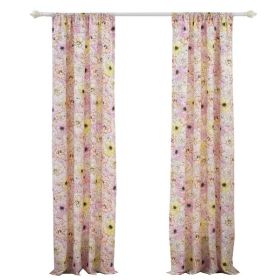 Sava Fabric 4 Piece Panel Pair With Floral Pattern, Pink *Free Shipping*