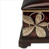 Jewelry Box with Foliage Pattern and Lid, Brown