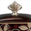 Jewelry Box with Foliage Pattern and Lid, Brown