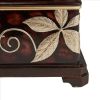 Jewelry Box with Foliage Pattern and Lid, Brown