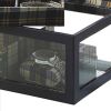 Jewelry Case with Multiple Slots and Removable Watch Cushions, Black