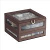 Jewelry Case with Multiple Slots and Tartan Cushions, Brown