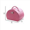 Travel Jewelry Case with 2 Drawer Storage and Wavy Textured Pattern, Pink