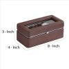 Watch Case with 4 Slots and Removable Cushions, Brown