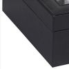 Watch Case with 6 slots and Leatherette Frame, Black