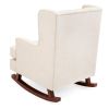 Beige Soft Tufted Upholstered Wingback Rocker Rocking Chair *Free Shipping*