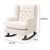 Beige Soft Tufted Upholstered Wingback Rocker Rocking Chair *Free Shipping*