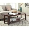 Espresso Wood Grain Coffee Table with Bottom Shelf *Free Shipping*