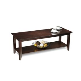 Espresso Wood Grain Coffee Table with Bottom Shelf *Free Shipping*