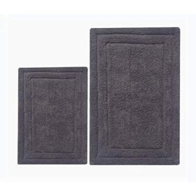 Classic 2 Pc Bath Rug Set, Platinum Gray