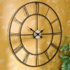Oversized 30-inch Black Wall Clock with Roman Numerals *Free Shipping*