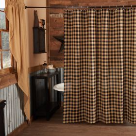 Burlap Black Check Shower Curtain 72x72 *Free Shipping*