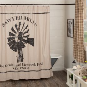 Sawyer Mill Charcoal Windmill Shower Curtain 72x72 *Free Shipping*