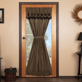 Black Star Door Panel with Attached Scalloped Layered Valance 72x40 *Free Shipping*