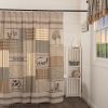 Sawyer Mill Charcoal Stenciled Patchwork Shower Curtain 72x72 *Free Shipping*