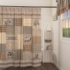 Sawyer Mill Charcoal Stenciled Patchwork Shower Curtain 72x72 *Free Shipping*