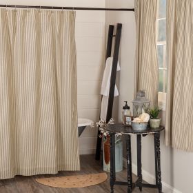 Sawyer Mill Charcoal Ticking Stripe Shower Curtain 72x72 *Free Shipping*