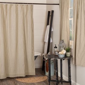 Sawyer Mill Charcoal Ticking Stripe Shower Curtain 72x72 *Free Shipping*