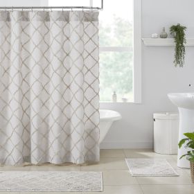 Frayed Lattice Oatmeal Shower Curtain 72x72 *Free Shipping*