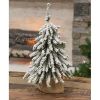 Flocked Mini Down swept 15 inch Holiday Christmas Tree With Burlap Base