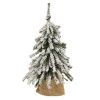 Flocked Mini Down swept 15 inch Holiday Christmas Tree With Burlap Base