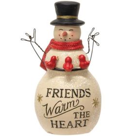 Christmas Holiday Friends Warm the Heart Snowman Decoration