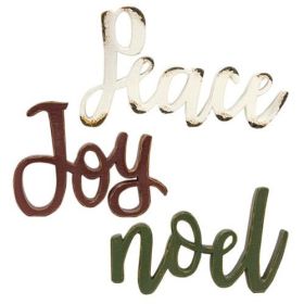 Christmas Holiday 3 Piece Decoration "Joy, Peace, and Noel" Sitter Set