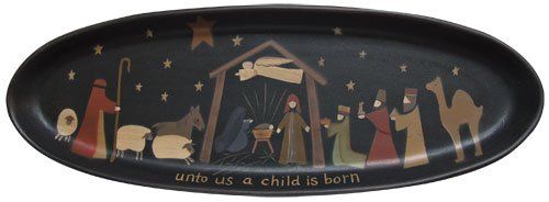 Christmas Holiday Nativity Tray Decoration