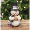 Christmas Holiday Crimson Top Hat Snowman Decoration