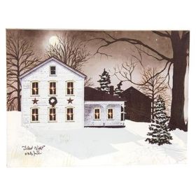 Christmas Holiday LED Lighted  "Silent Night" Canvas Print