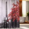 3D Printed  Paris Eiffel Tower Floral Scene Bathroom Shower Curtain *Free Shipping*