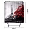 3D Printed  Paris Eiffel Tower Floral Scene Bathroom Shower Curtain *Free Shipping*