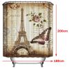 Paris Eiffel Tower Waterproof Fabric Bathroom Shower Curtain & Hooks *Free Shipping*