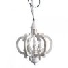 Antiqued Wood And Metal Chandelier, White *Free Shipping*