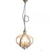 Antiqued Wood And Metal Chandelier, White *Free Shipping*