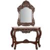 The Dordogne Marble-Topped Hardwood Console Table with Mirror