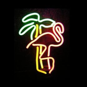 Flamingo Palm Neon Sculpture