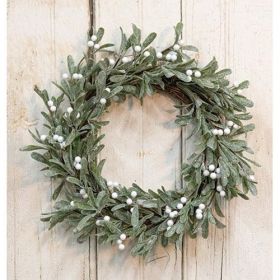 22 Inch Sparkle Mistletoe Christmas Holiday Wreath