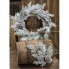 24 Inch Heavy Snowy Mix Pine Christmas Holiday Wreath