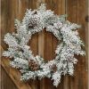 24 Inch Heavy Snowy Mix Pine Christmas Holiday Wreath