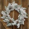 24 Inch Heavy Snowy Mix Pine Christmas Holiday Wreath