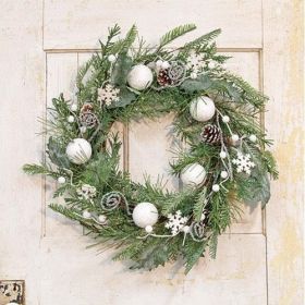 24 Inch White Christmas Wreath