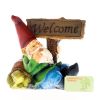 Welcome Gnome Solar Statue