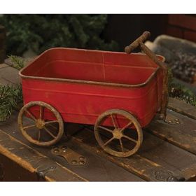 Rusty Red Wagon Christmas Holiday Decoration
