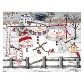 Christmas Holiday "Snow Family" Pallet Art