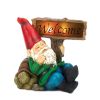 Welcome Gnome Solar Statue