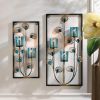 Peacock Rectangular Wall Sconce - Two Candles