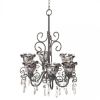 Smoked Glass Six-Candle Chandelier